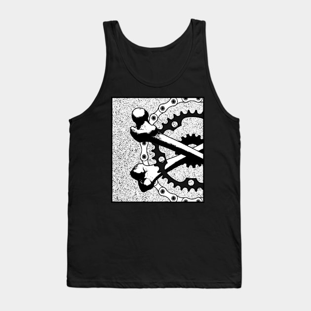 Chainrings, Cog and Bones Tank Top by castrocastro